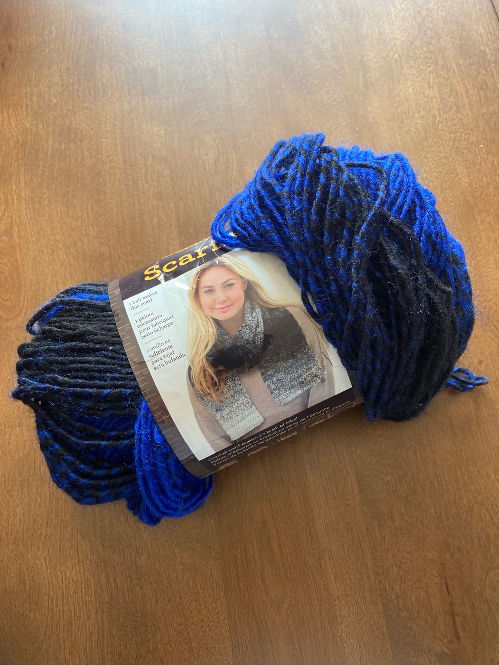Lion Brand Scarfie Black Royal Yarn